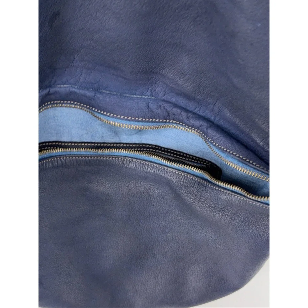 CIVICO 93 Vintage Leather Backpack 3420 Blue Made in Italy